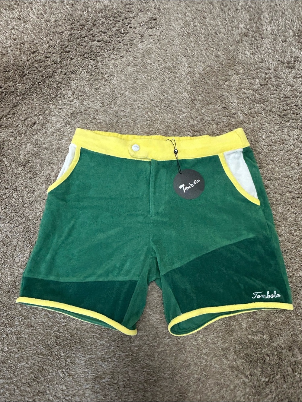 Tombolo Green & Yellow Golf Shorts - Size L - NWT